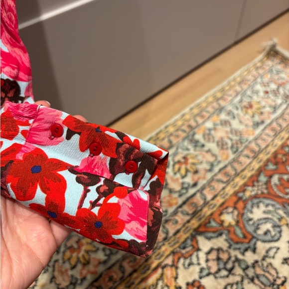 Zara Floral Shirt in Red and Pink - Picture 5 of 5
